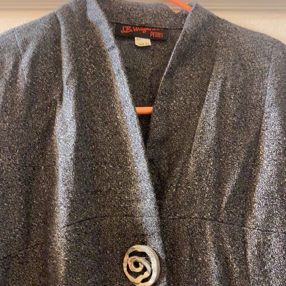 VINTAGE JB WRIGHT DRESS PETITES GRAY SZ 10 CAREER BUTTON DRESS 80’s MADMEN RETRO - Picture 13 of 13